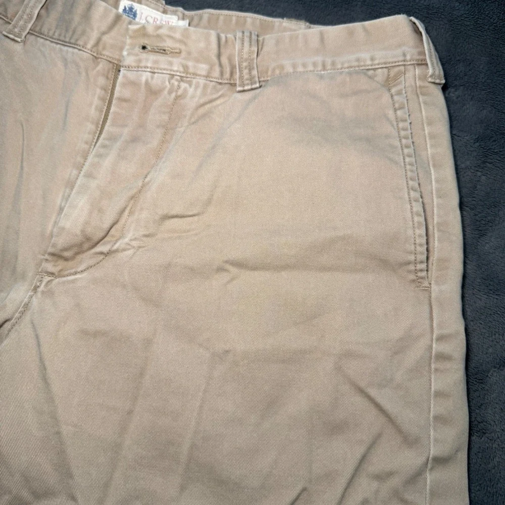 J. Crew Khaki Cotton Chino Shorts Men's Size 34 Flat‎ Front Casual Everyday Wear